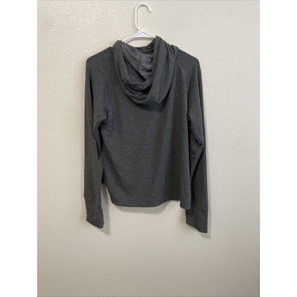 Reebok Hoodie Sweatshirt Thumb Holes Gray Pullover Top SizeM - Picture 2 of 8